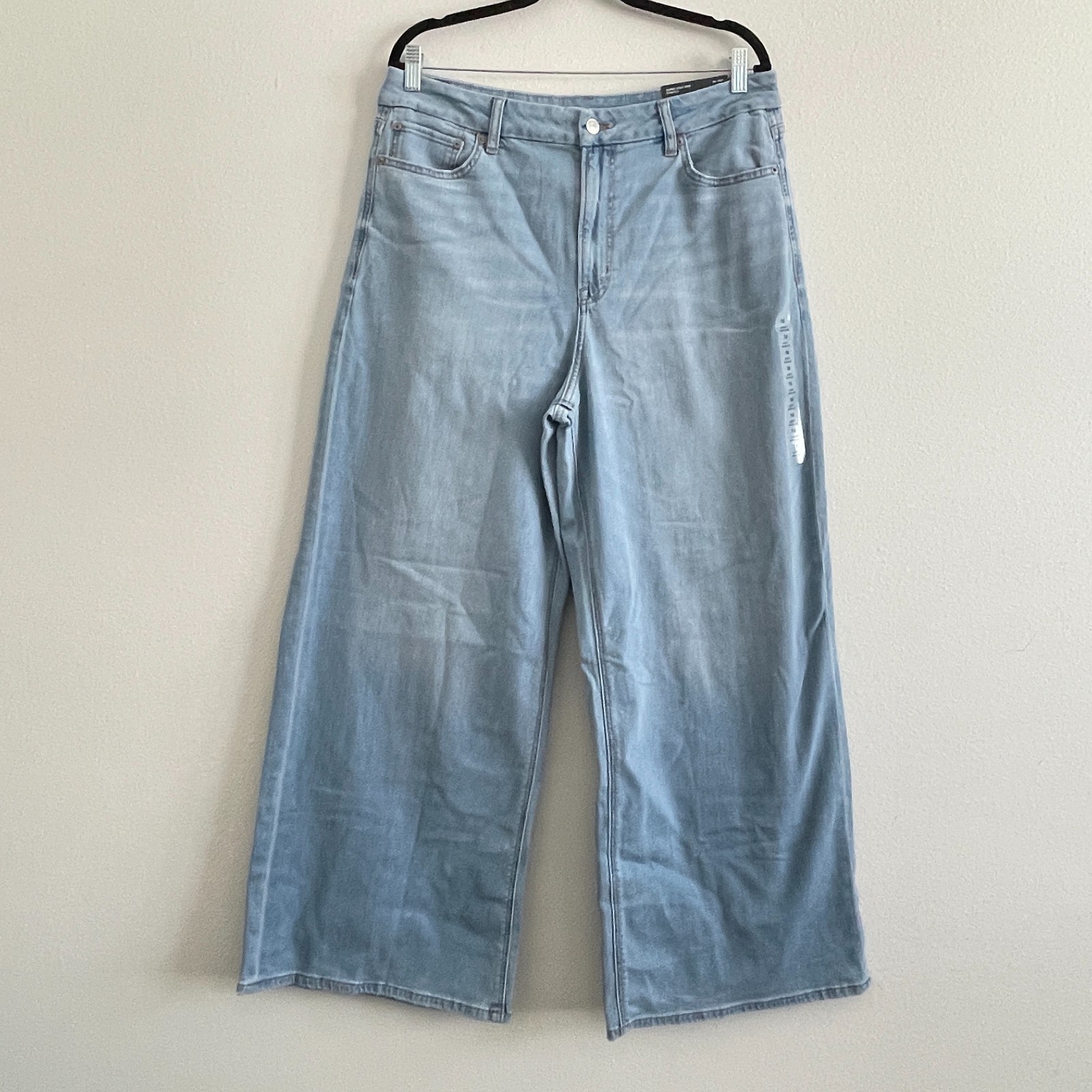 American Eagle Jeans Women 16 33W Super High Rise Stretch Baggy Wide Leg Curvy