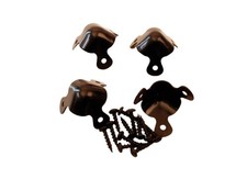 Set of Four Small Three Leg Cabinet Corners W/ Screws - Black 1280BKX4