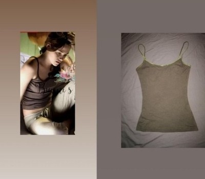 Bella Swan Tank top with green shiny thread on the straps, Twilight color