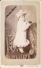 LUCKNOW / NAINI TAL INDIA CDV CHILD IN PLEATED DRESS VICTORIAN FASHION 