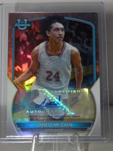 New ListingJARED MCCAIN 2022-23 BOWMAN U CHROME AUTOGRAPH REFRACTOR AUTO /499 Q1670