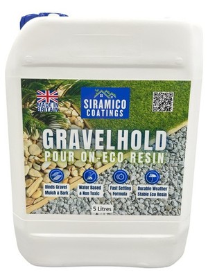 GRAVELHOLD Pour On ECO Harzkleber 5L Bindemittel für Kies Stein Mulchrinde