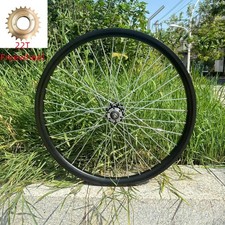 Rueda trasera de bicicleta de aluminio de doble pared de 26" 10G 36S llanta de alta resistencia y rueda libre de 22T