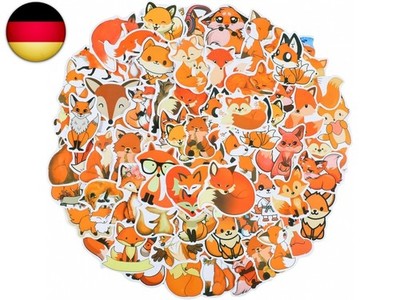 60 Stück Füchse Aufkleber,Ymapinc Wasserfeste Fox Sticker Niedliche Tier S
