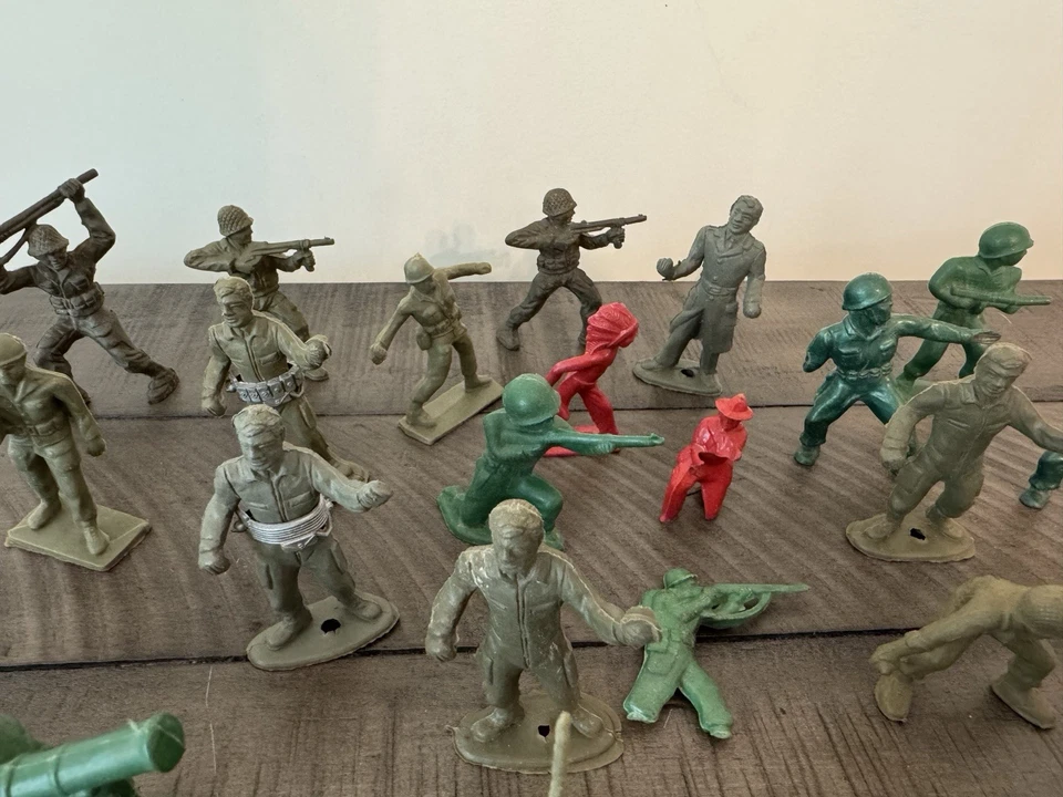 ¡¡Lote de 30 soldados de juguete vintage de la Segunda Guerra Mundial años 60 y 50!! ¡Juguetes Marx y marcas Tim Mee!! Foto 4 de 4