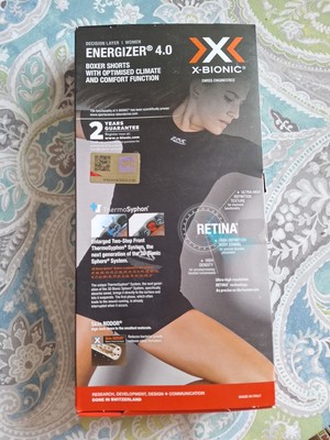 X-Bionic Energizer 4.0 Boxer Shorts Women Size Small Opal Black/Arctic White