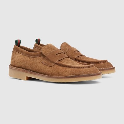 Gucci Web GG Monogram Suede Loafers Beige 831289 Mens 11.5 US 12 NEW Gucci Web GG Suede Loafers (Please request your size for  main image 4