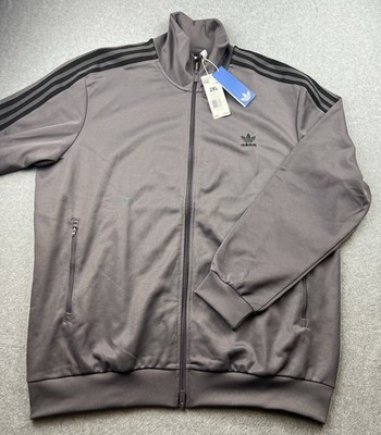 Adidas Beckenbauer Heritage Men s Track Top Sz 2XL Grey Strata/Black JY1281 NWT