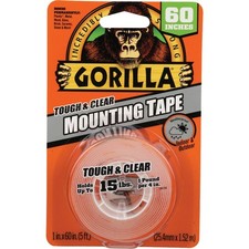 Gorilla 1 In. x 60 In. Tough  Clear Double-Sided Mounting Tape 15 Lb.