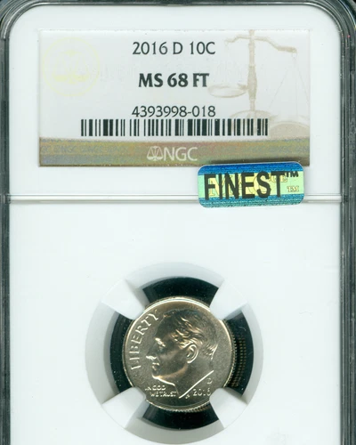2016 D ROOSEVELT DIME NGC MS68 FT PQ MAC FINEST & SPOTLESS *