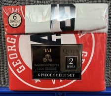1800 TJ Bamboo Print Queen Size Sheet Set - 6 piece - Georgia Pattern - New