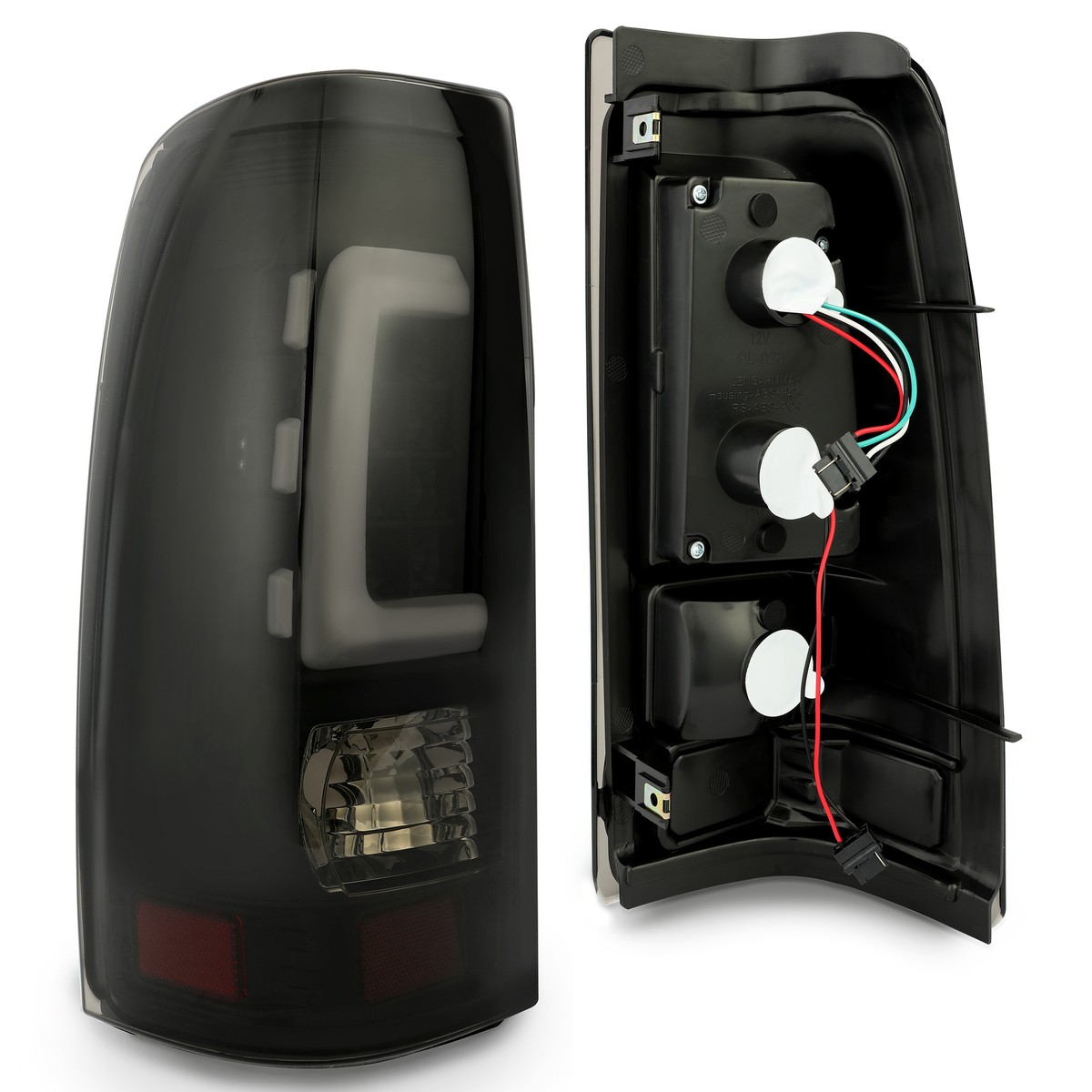 Black 2007-2013 Chevy Silverado 1500 2500 3500 LED Tube Tail Lights Brake Lamps - Foto 13