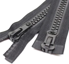 #10 27 Inch Two Way Separating Jacket Zipper Heavy Duty Plastic Zipper Black ...