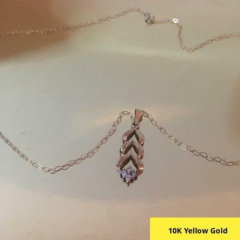 WHITE DIAMOND AND 10CT 417 GOLD PENDANT WITH 16" CHAIN NECKLACE, BOTH HALLMARKED - Picture 10 of 12