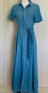 zara denim maxi dress