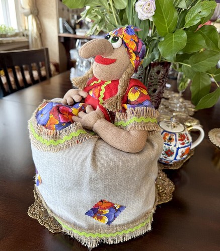 Baba Yaga Tea Cozy Teapot Warmer Doll Vintage Style Mockobckar 18" x 10" - Picture 2 of 4
