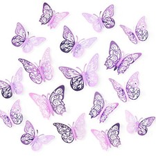 72 Pcs Butterfly Decorations, 3 Sizes 3 Styles, 3D Butterfly Wall Decor, Butt...