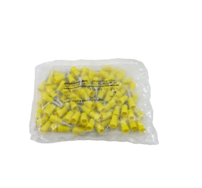 Distrelec 501278-NEW- pin cable lugs insulated; yellow; 6.0mm² | pack = 100