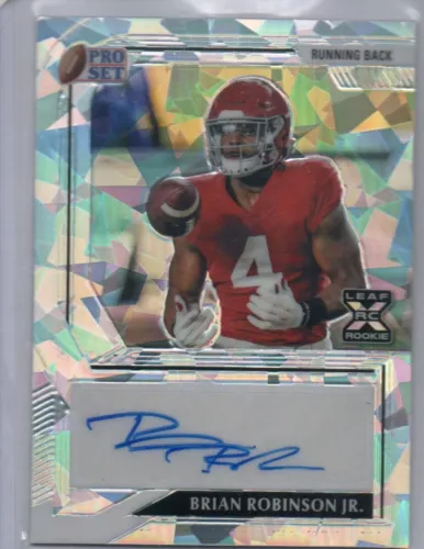 2022 Pro Set Metal Brian Robinson Jr SILVER SP Cracked Ice Auto 19/30 #AI-BRJ