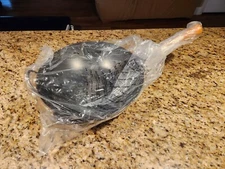 YOSUKATA Flat Bottom Wok Pan - 13.5" Blue Carbon Steel Wok - Preseasoned Carbon