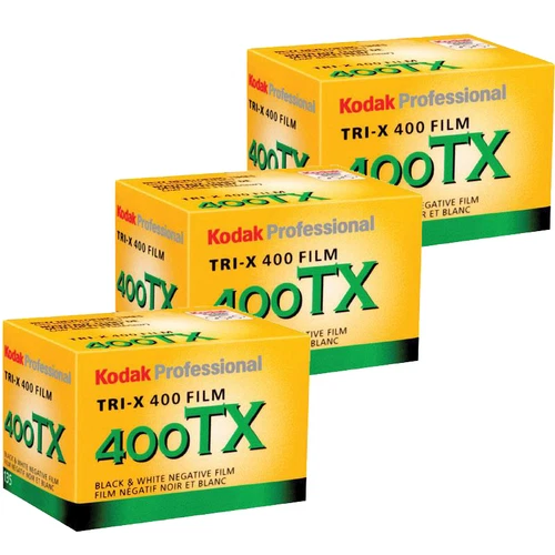 3 Rolls Kodak TX 400 36 Exposure Tri-X Pan 35mm Black and White Film, FRESH 