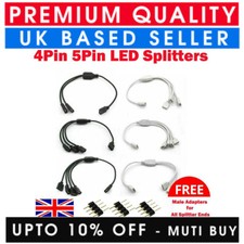 4/5 PINS LED STRIP SPLITTER CABLE 2/3/4 WAY MALE ADAPTER 3528 5050 5630 RGB/W UK