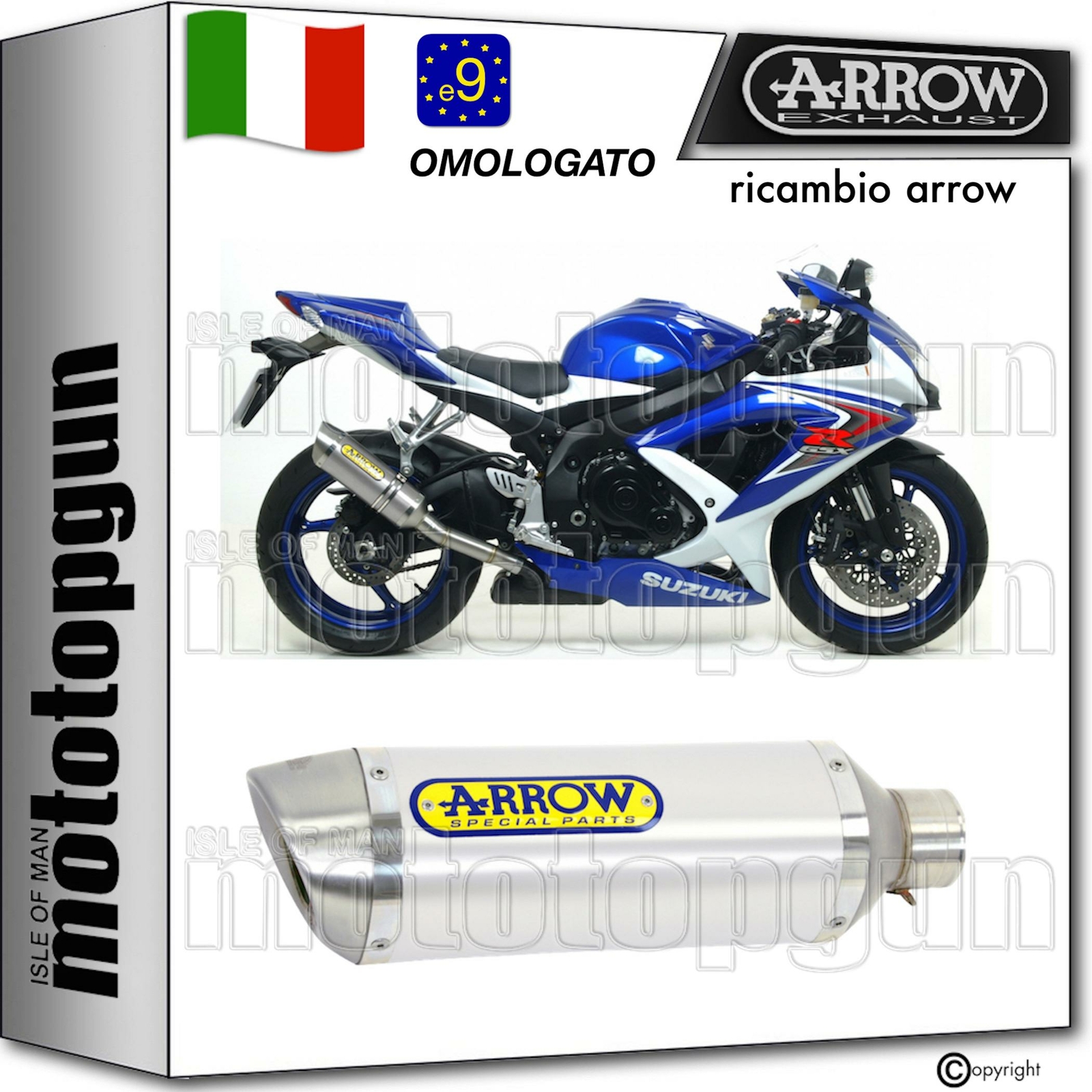 ARROW SCARICO OMOLOGATO THUNDER ALLUMINIO SUZUKI GSX-R 600 IE 2008 08 2009 09