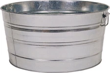 Behrens Multi-purpose Round Galvanized Steel Tub, 15 Gal - Silver