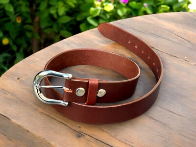 #ad #ad Men#x27;s Western Leather Belt Handmade Full Grain Embossed Snap On Belt with Buckle $29.00