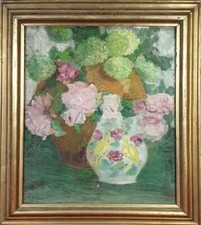 STILL LIFE WITH FLOWERS. OIL ON THE TABLE. SIGNED C. FIBLA. XX CENTURY.