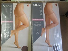 4 Pair COCOA MEDIUM M Silk Impressions Pantyhose MEDIUM SUPPORT SHEER COCOA ER2
