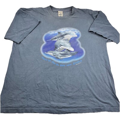 Vintage Dolphin Shirt XXL Brad Goodwin 2000 Nature Y2K Oversized Made In USA