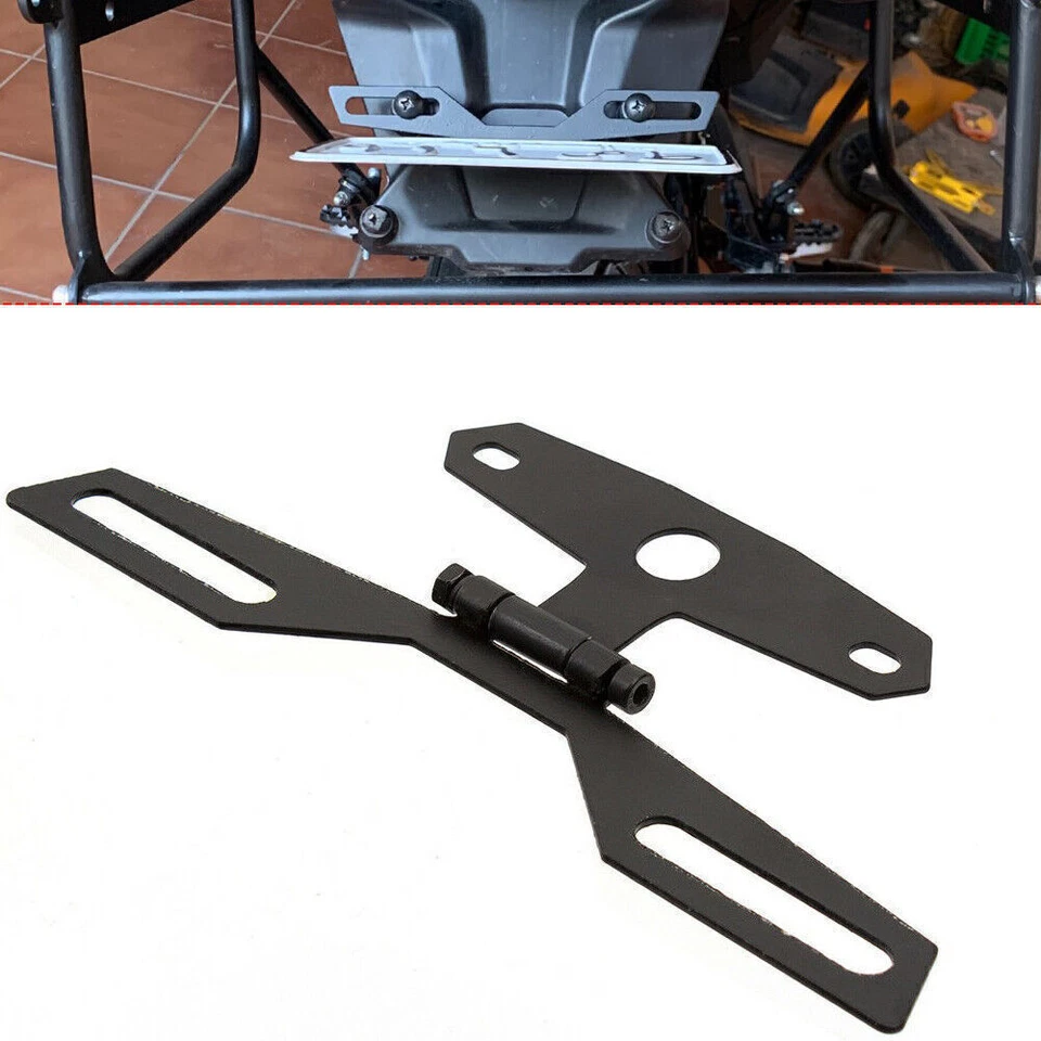 Soporte de matrícula plegable ajustable para motocicleta Soporte de luz trasera para etiqueta Foto 2 de 4