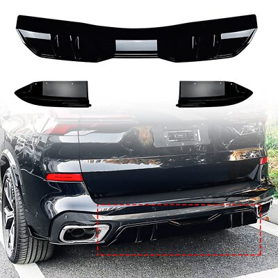 Für BMW X5 G05 M Sport 2019-2024 2021 2022 Schwarz Heckstoßstange Diffusor Lippe
