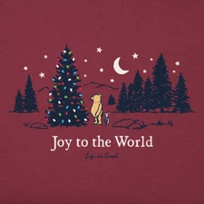 NWT Women's Life is Good Winnie The Pooh Joy To The World Red SS Crusher Tee