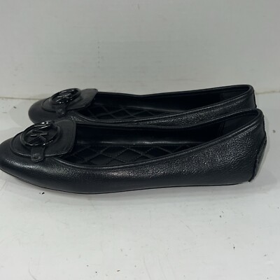 Michael Kors Womens Lillie Moccasin Black Flats Sz 8M Leather