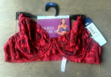 Adored by Adore Me Chelsey Bra Floral Lace Unlined Underwire Rio Red 36A
