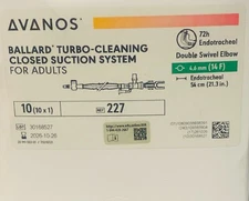 NEW BOX of 10 BALLARD TURBO CLEANING CLOSED SUCTION SYSTEM FOR ADULTS 14F #2270