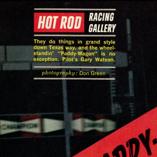 1968 Vintage Print Gary Watson Paddy Wagon Wheelie Van Drag Racing Track - Bild 2 von 3