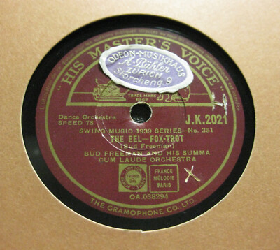 BUD FREEMAN  The Eel / China Boy HMV JK 2021 (324)