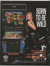 Harley Davidson Pinball Machine Flyer Bally 1991 Biker Chick Born to be Wild
