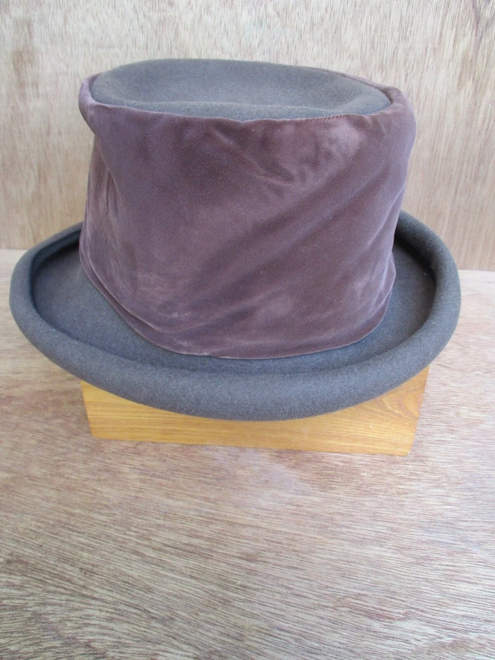 Eric Javits подлинный коричневый Dokin войлок 100% шерсти бархата шляпа OS - Изображение 4 из 4