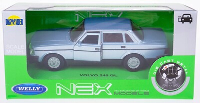 WELLY Diecast 1:34 Volvo 240 GL Blu – Modello Auto In Metallo, Nuovo In Scatola - Foto 3