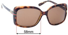 SFx Replacement Sunglass Lenses fits Gucci GG3188/S - 58mm Wide