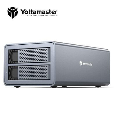 Yottamaster 2 Bay USB 3.0 Hard Drive Enclosure For 2.5''/3.5'' SATA HDD SSD 32GB
