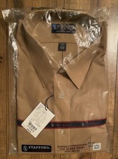 806 Stafford Performance NWT Long Sleeve Light Brown Shirt In The Package