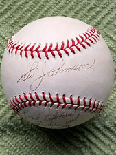 Si Johnson "First pitcher to strike out Ruth 3 times 5-25-35" WW Signed JSA COA