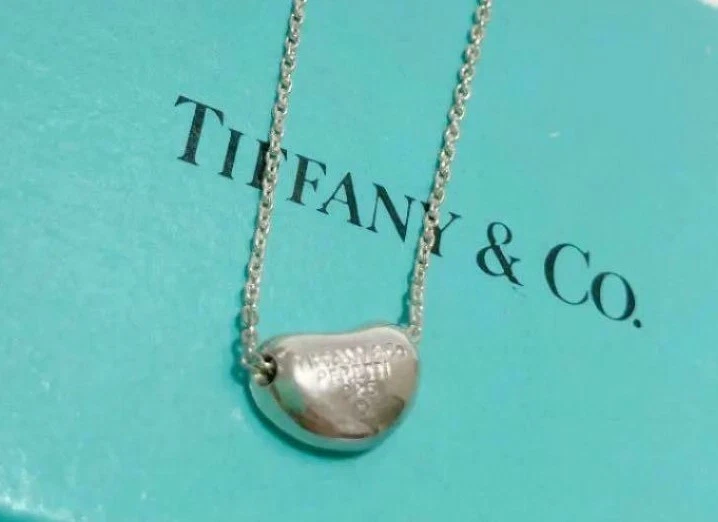 Tiffany & Co. Bean Necklace Pendant Sterling Silver SV925 Elsa