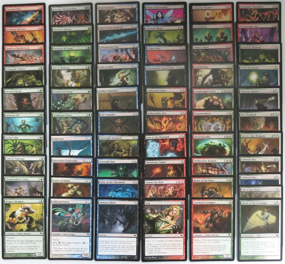 SHADOWMOOR ~ Complete 121 Card COMMON SET MtG manamorphose helm ghastlord faerie - Image 3 of 3