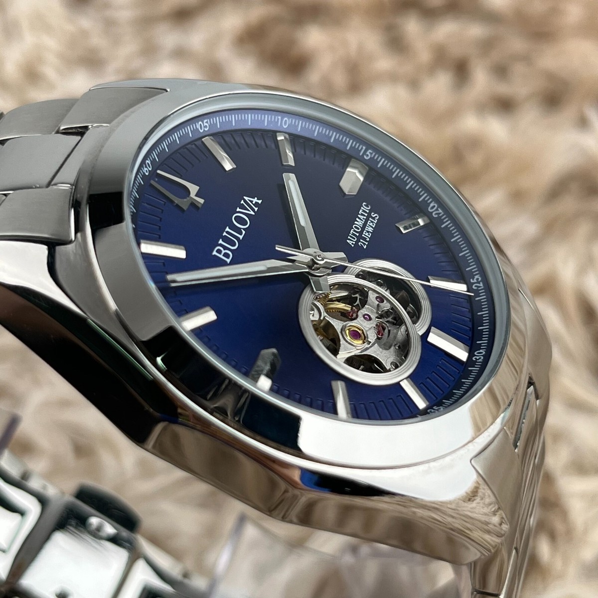 Bulova Surveyor 42mm Blue Dial Chronograph Stainless Steel Men's